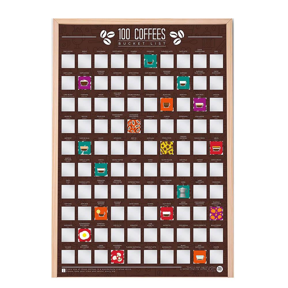 100 Coffees Scratch Poster  |  Novelty Signs Indoor Novelty Signs