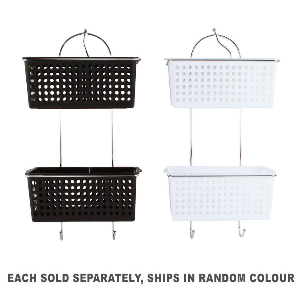 2-Tier Shower Caddy With Baskets Hooks (64.5X30X14.2Cm)  |  Shaving & Grooming Grooming Shaving & Grooming