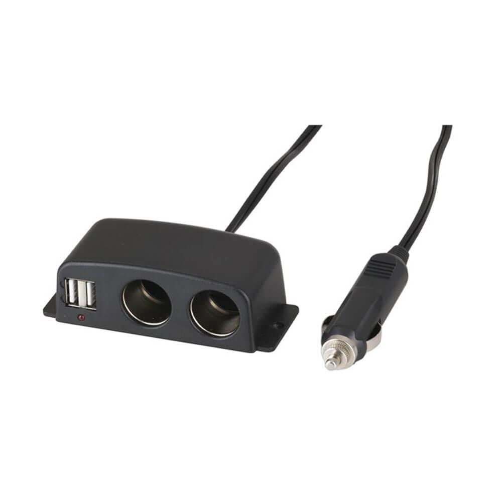 2-Way Splitter Cigarette Adaptor With Usb Ports (12V)  |  Chargers & Adapters Chargers & Adapters Chargers & Adapters