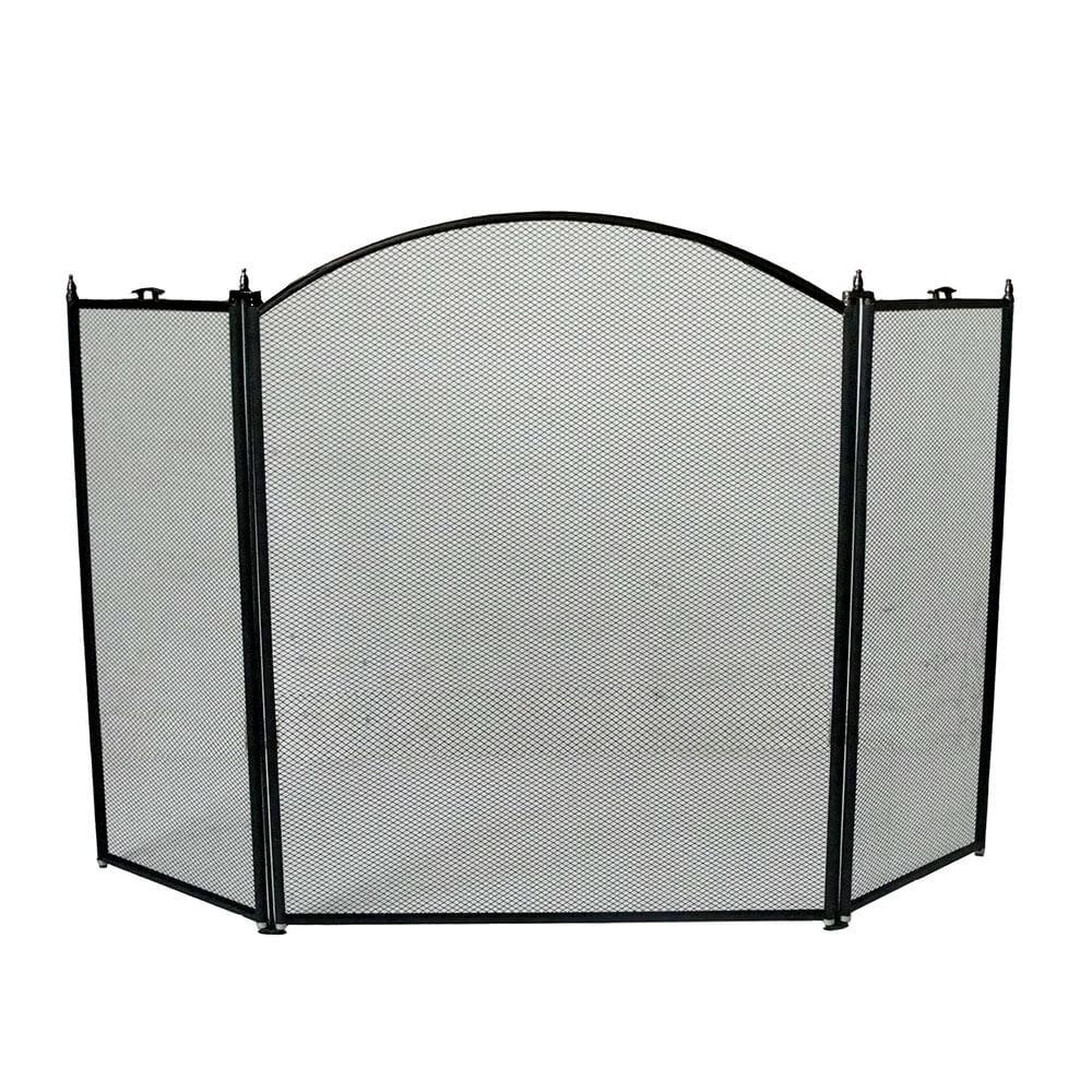 3 Fold Black Round Front Fire Screen  |  Barbeques Barbeques Barbeques