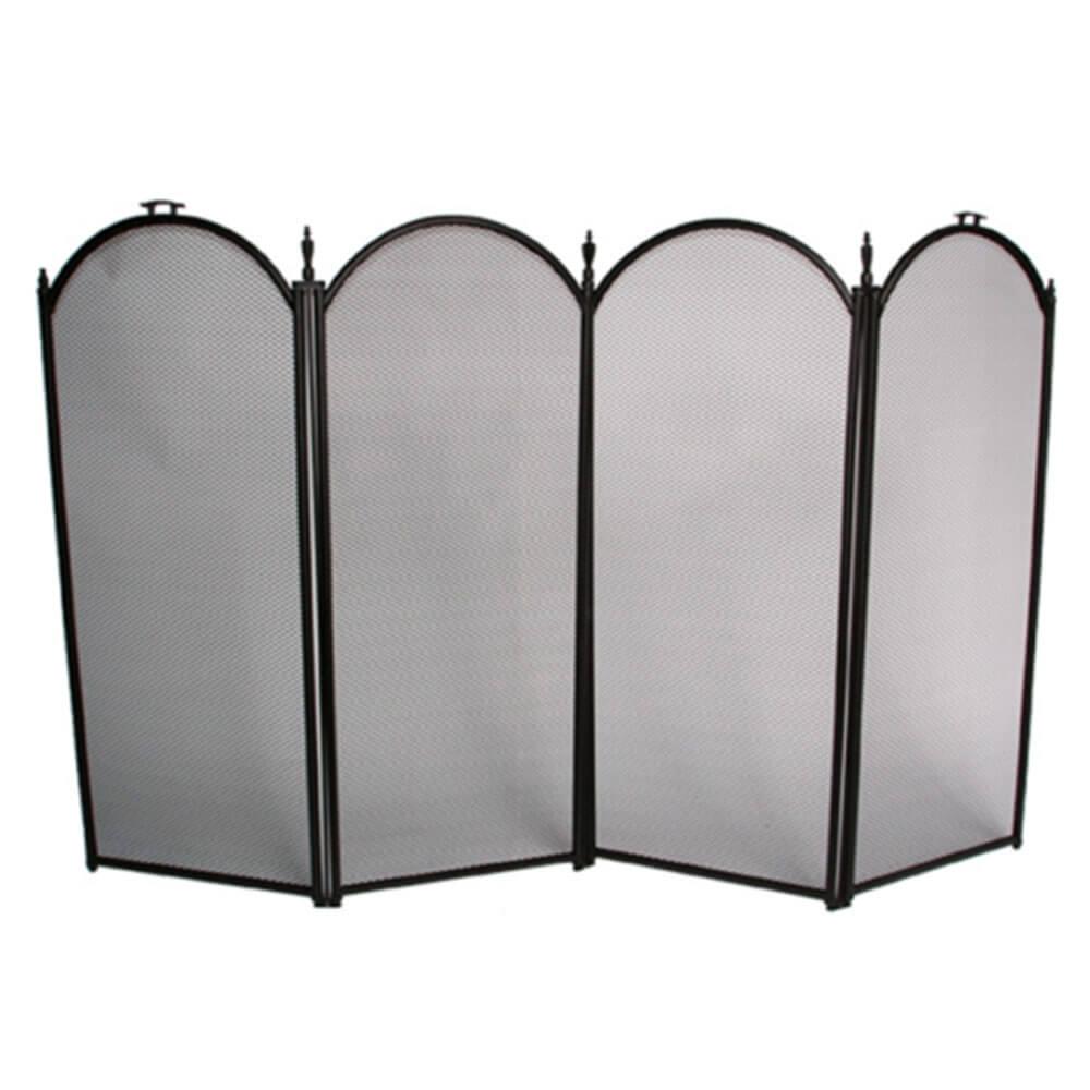 4 Fold Black Steel Fire Screen 33Cm Panels (77Cm H)  |  Barbeques Barbeques Barbeques