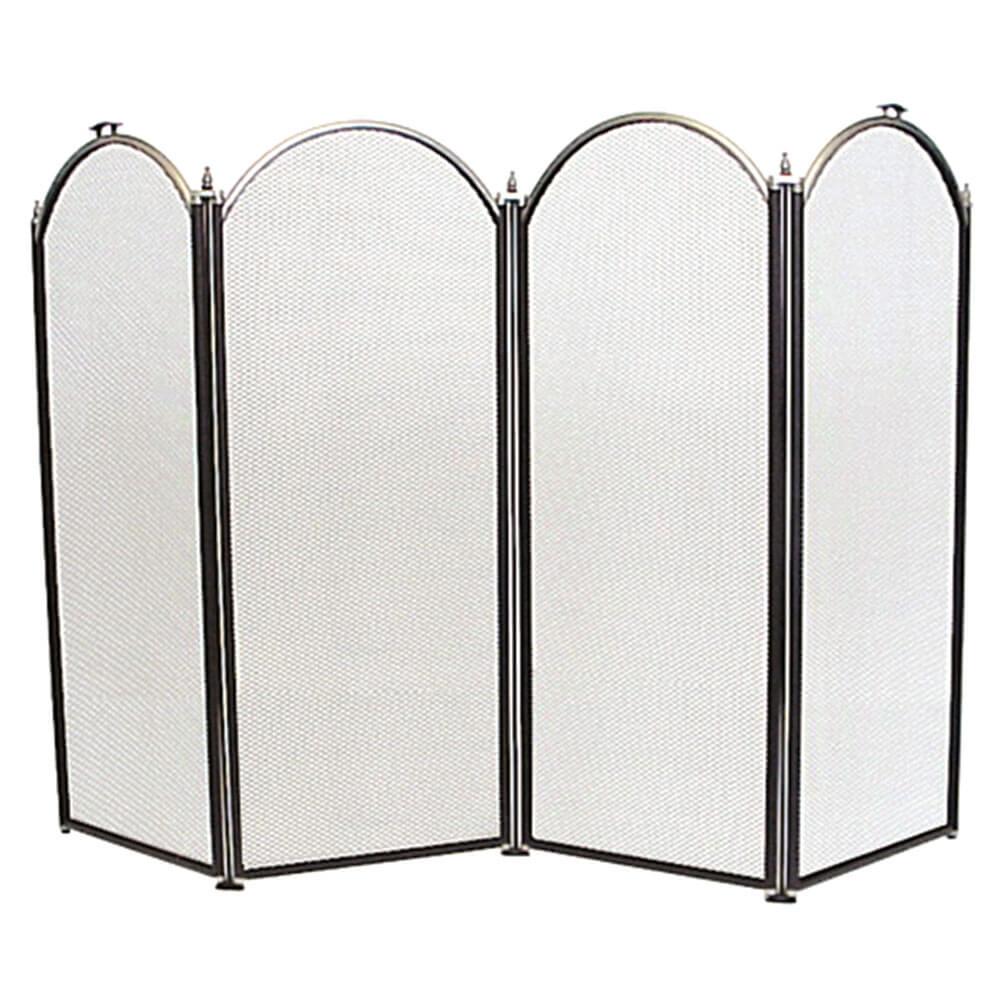 4 Fold Black/Pewter Fire Screen 33Cm Panels (77Cm H)  |  Barbeques Barbeques Barbeques