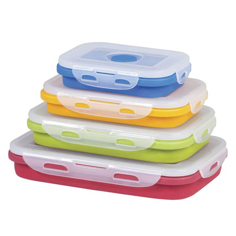 4 Pcs. Set Collapsible Containers With Lid (400Ml-1300Ml)  |  Cooking & Catering Cooking & Catering Cooking & Catering