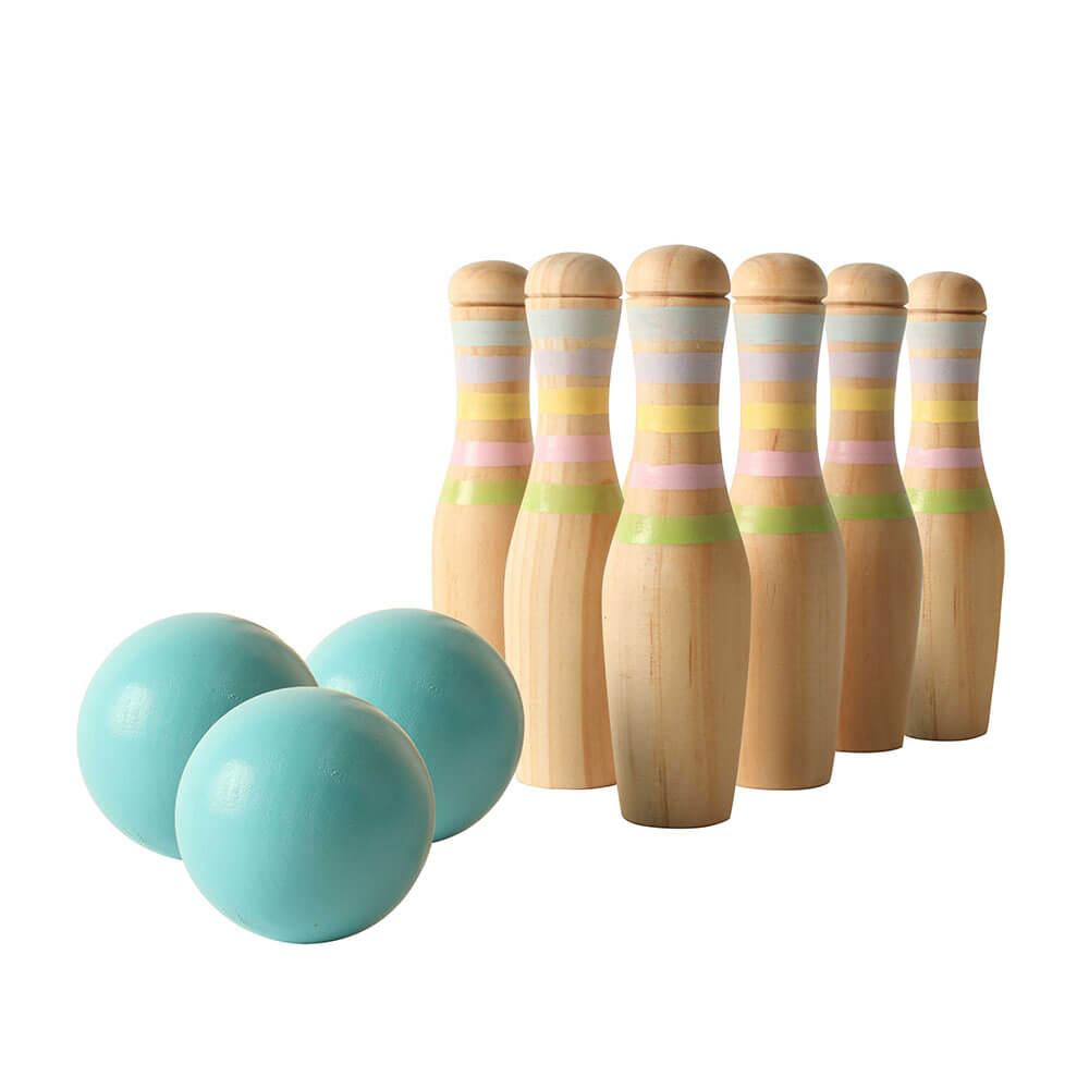 6 Bowling Game Pin Skittles In Colour Box (19X4Cm)  |  Swimming & Beach Outdoor Swimming & Beach