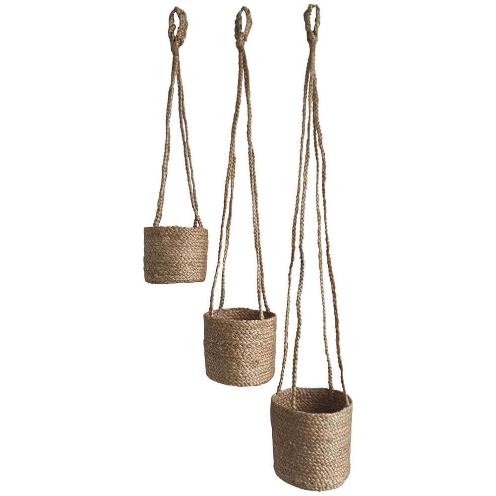 Angela Jute Pot Hangers Set Of 3 (Large 18X16Cm)  |  Gardening Gardening Gardening