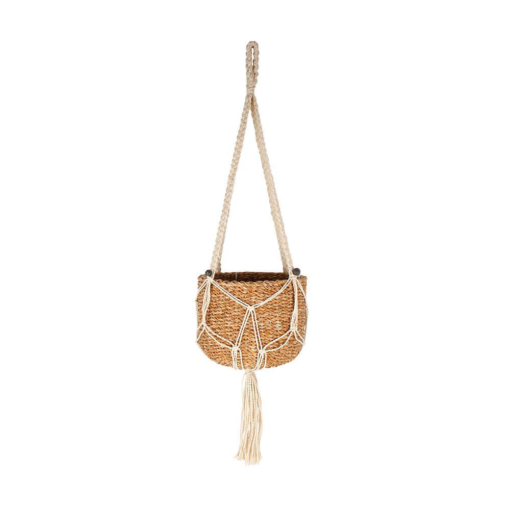 Aura Macrame And Seagrass Pot Plant Hanger (110X25X20Cm)  |  Gardening Gardening Gardening