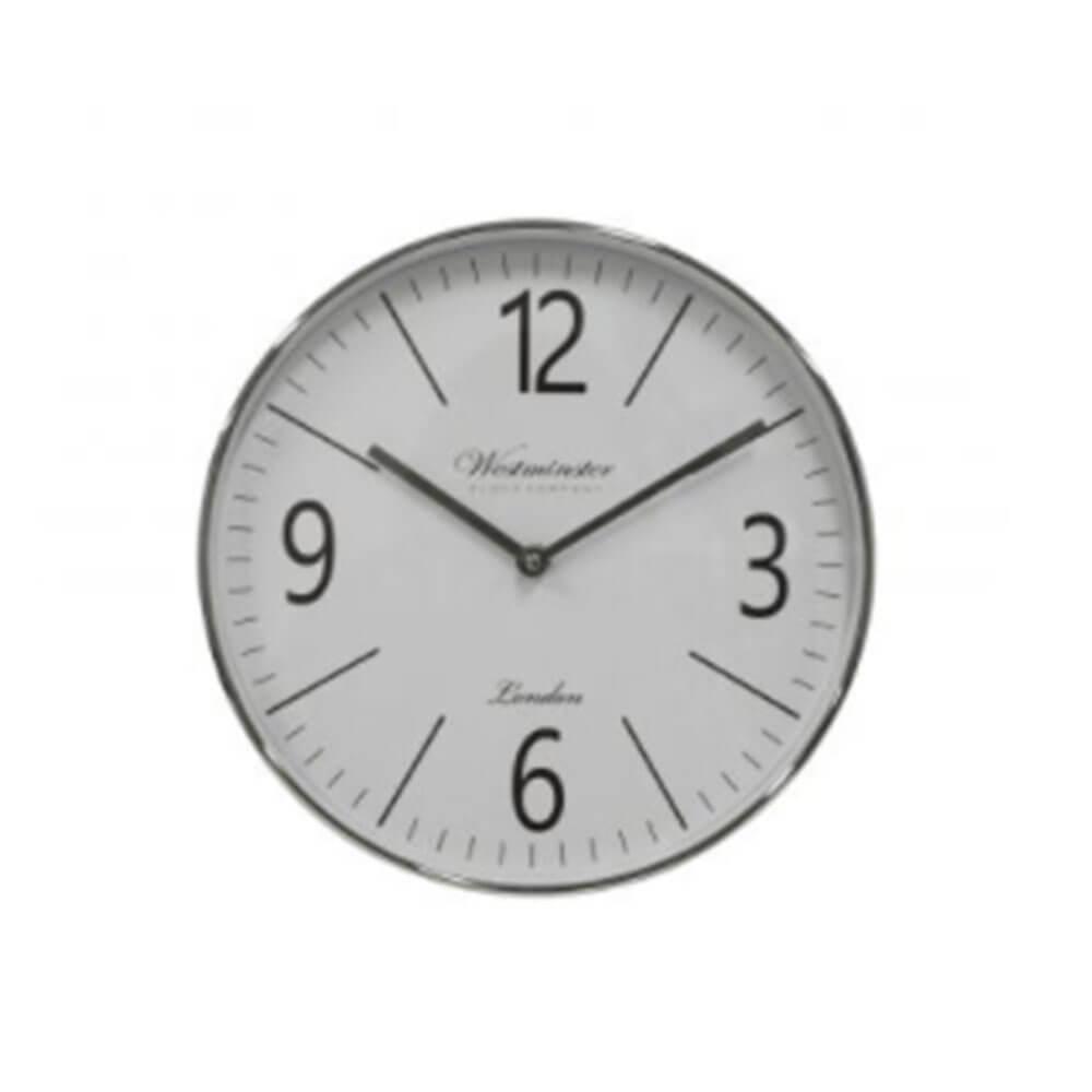 Barnet Metal Clock Silver (29.5X29.5X5Cm)  |  Wall & Alarm Clocks Indoor Wall & Alarm Clocks