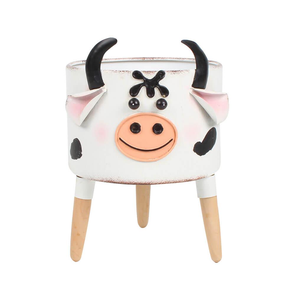 Cow Metal Planter Stand (16.5X16.5X23Cm)  |  Gardening Gardening Gardening