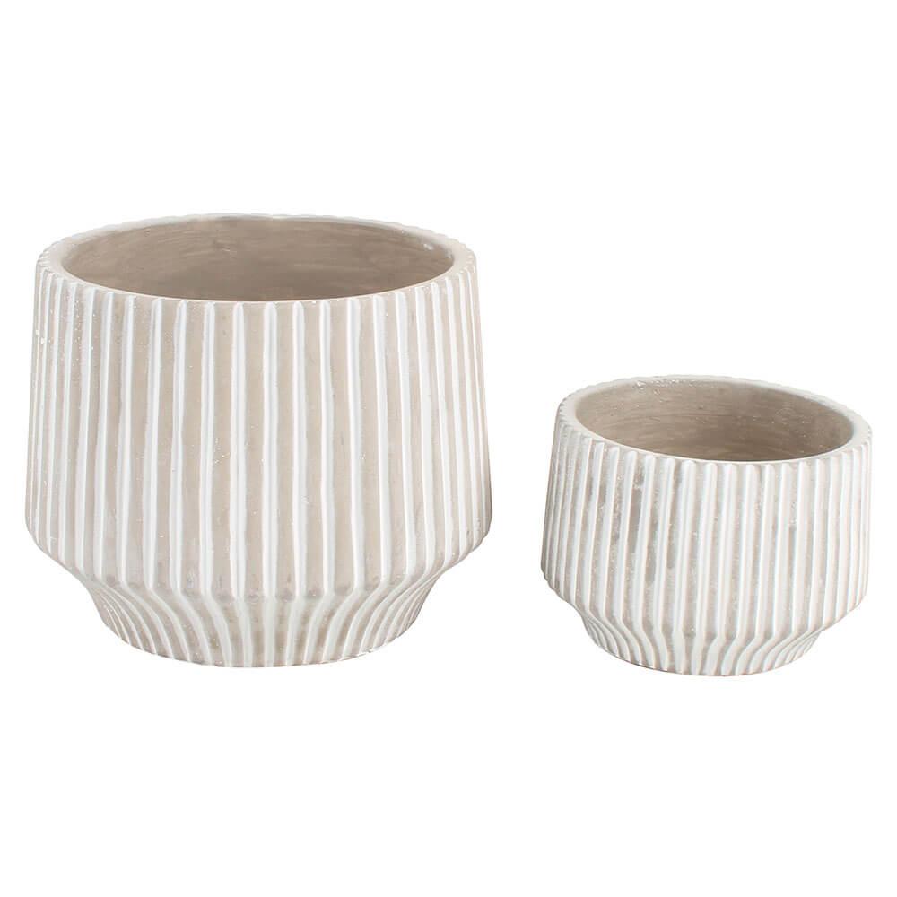 Daphne Concrete Plant Pots Set Of 2 (19X19X15Cm/15X15X12Cm)  |  Gardening Gardening Gardening