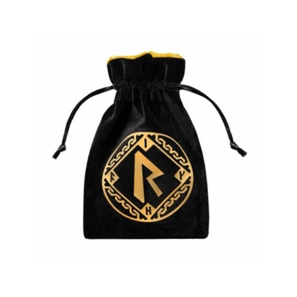 Dice Bag Runic Black & Golden Velour  |  Gaming & Gambling Gaming & Gambling Gaming & Gambling