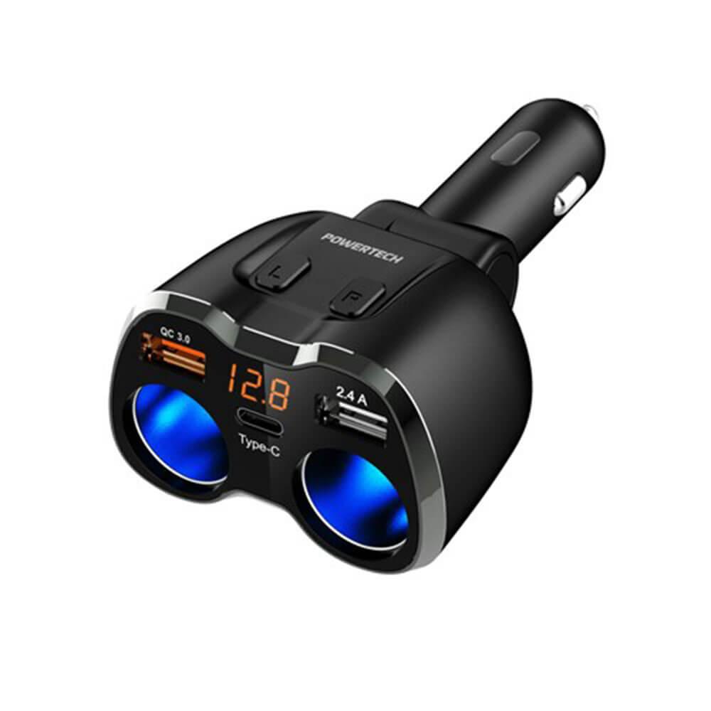 Dual Cigarette Lighter Adaptor W/ 3X Usb Ports & Voltmeter  |  Chargers & Adapters Chargers & Adapters Chargers & Adapters