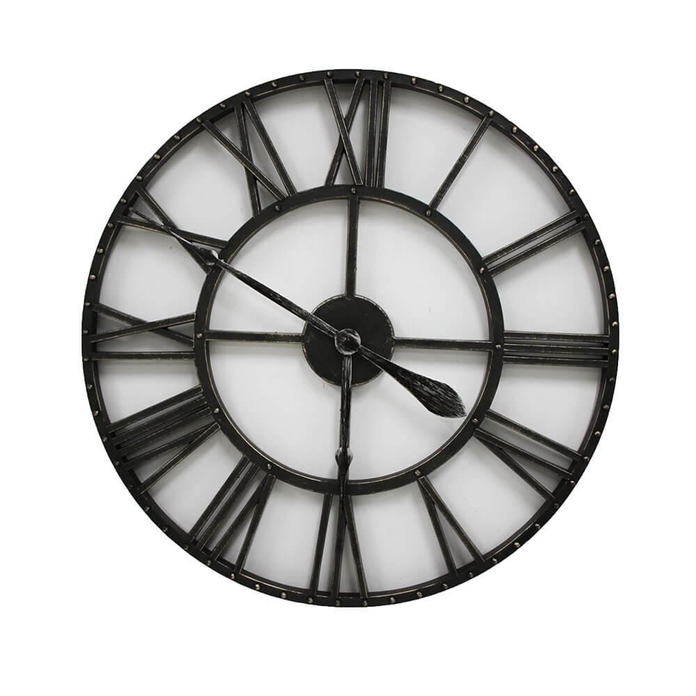 Epping Roman Numeral Metal Look Clock (63.5X63.5X4.5Cm)  |  Wall & Alarm Clocks Indoor Wall & Alarm Clocks