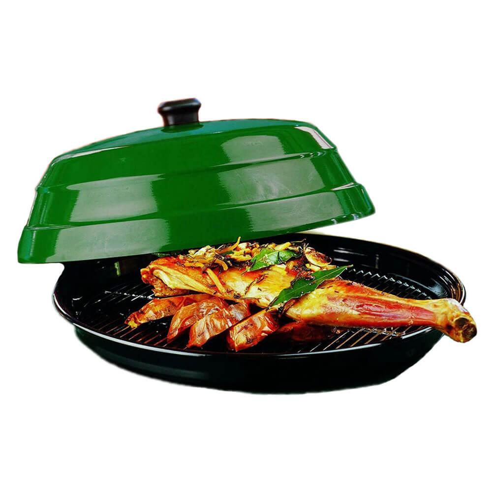 Green Jumbo Platter W/ Vitreous Enamel Base (41Cm Dia.)  |  Barbeques Barbeques Barbeques