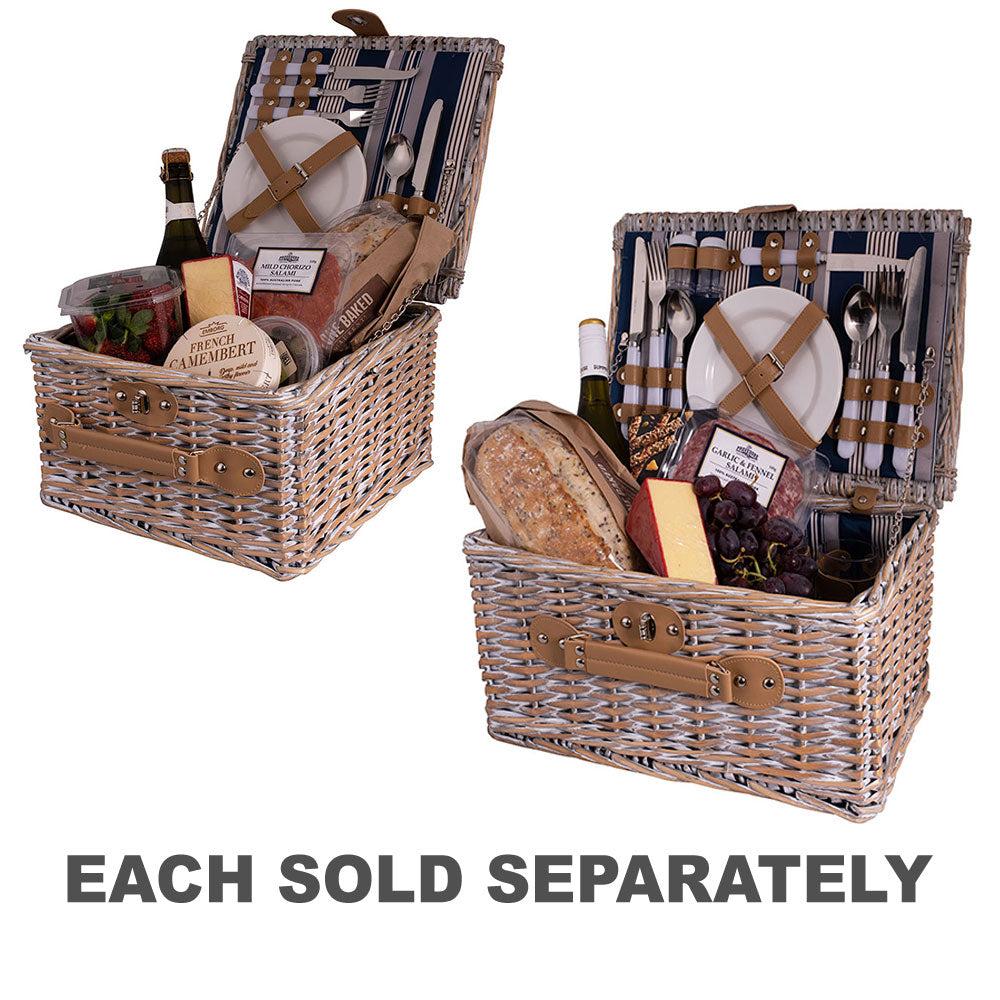 Hampton Stripe Pattern Lining Picnic Basket  |  Gardening Gardening Gardening