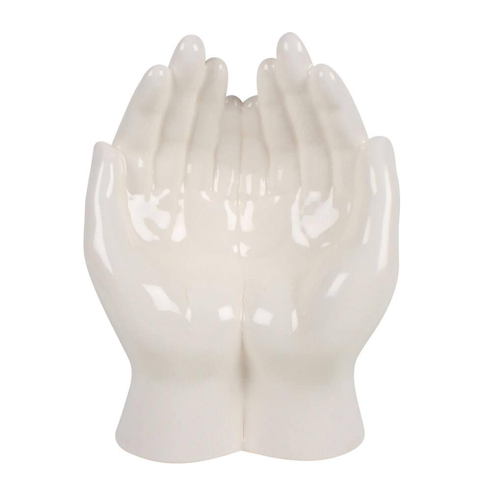 Haven Open Hands Porcelain Stand White (21X15X9Cm)  |  Gardening Gardening Gardening