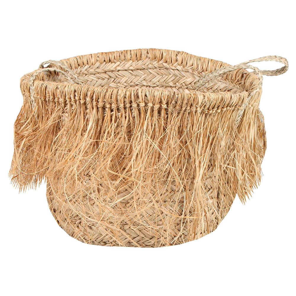 Lara Fringed Seagrass Bag (50X28Cm)  |  Wallets & Money Clips Accessories Wallets & Money Clips