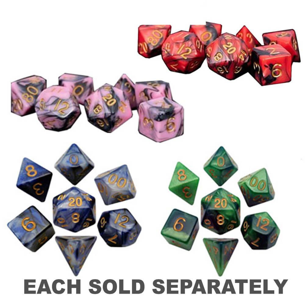 Mdg Acrylic Dice Set (With Gold Numbers)  |  Gaming & Gambling Gaming & Gambling Blue/White