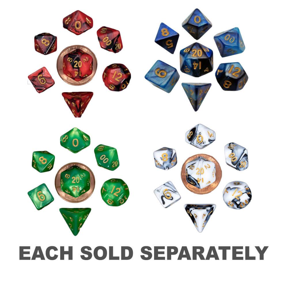 Mdg Mini Poly Dice Set (W/ Gold No.)  |  Gaming & Gambling Gaming & Gambling D.Blue/L.Blue