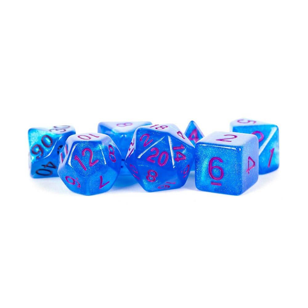 Mdg Poly Acrylic Dice Set 16Mm W/ Purple No. (Stardust Blue)  |  Gaming & Gambling Gaming & Gambling Gaming & Gambling