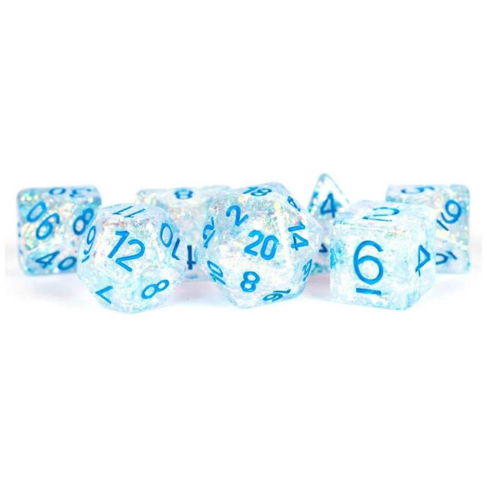 Mdg Resin Flash Dice Set 16Mm Poly W/ Light Blue No. (Clear)  |  Gaming & Gambling Gaming & Gambling Gaming & Gambling