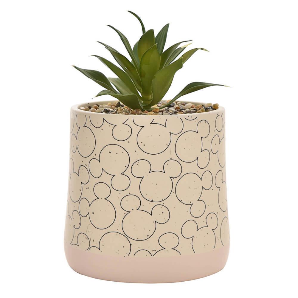 Mickey Ceramic Planter With Faux Plant  |  Gardening Gardening Gardening