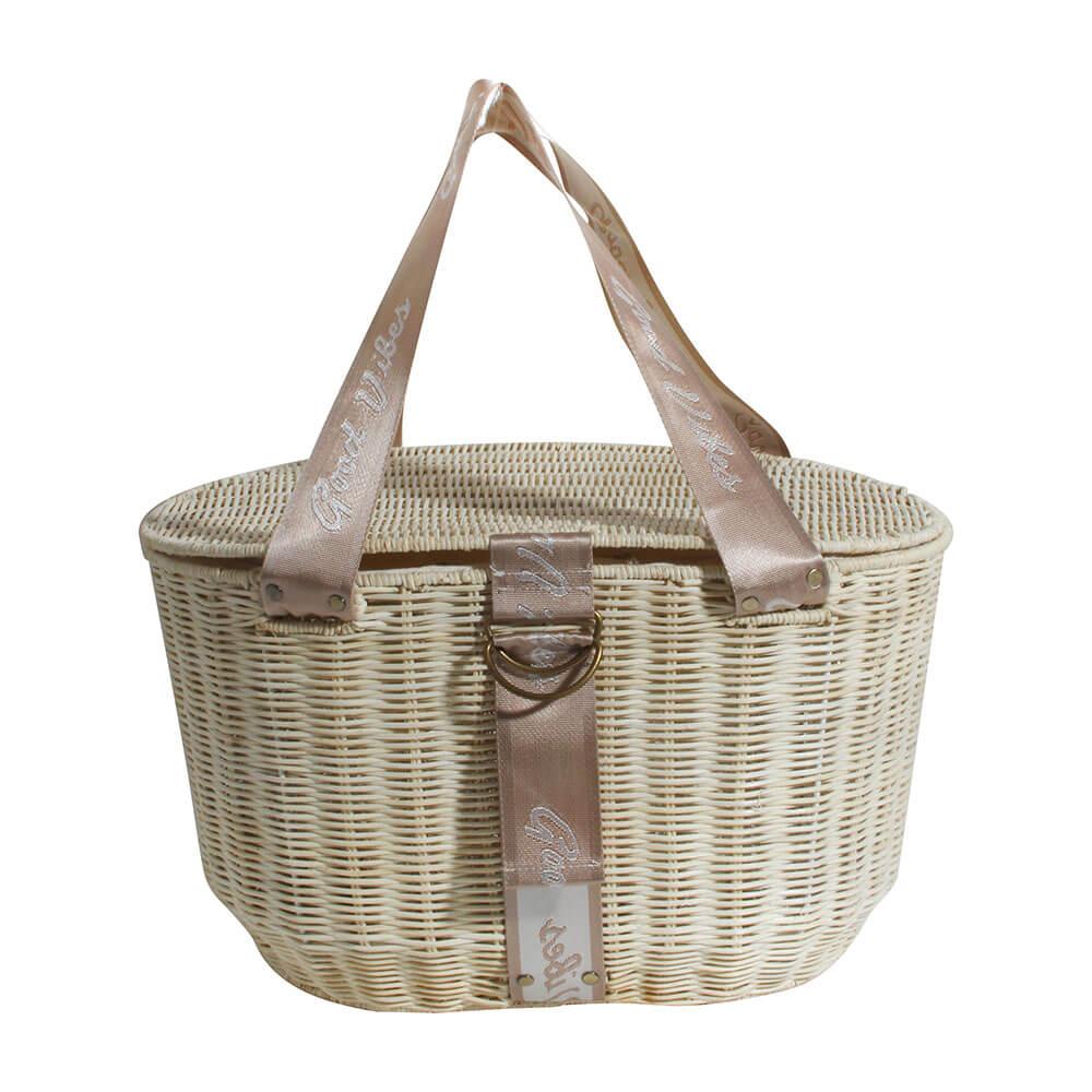 Natural Rattan Oblong Insulated Picnic Basket (45X30X25Cm)  |  Gardening Gardening Gardening