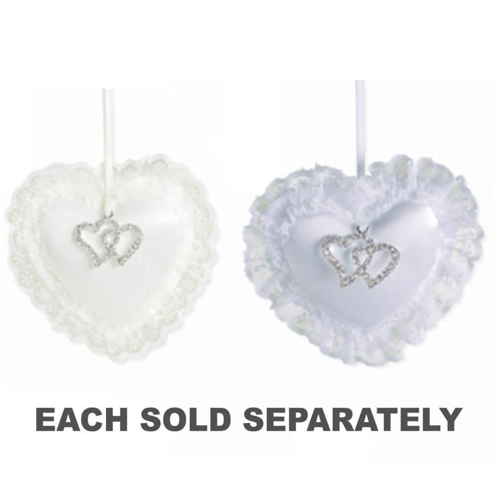 Padded Heart With Diamante Wedding Charm  |  Watches & Jewellery Accessories Ivory