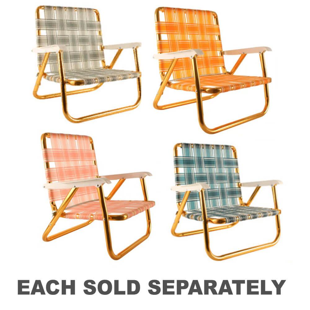 Retro Picnic Chair With Gold Frame (56X56.5X49Cm)  |  Swimming & Beach Outdoor Blush