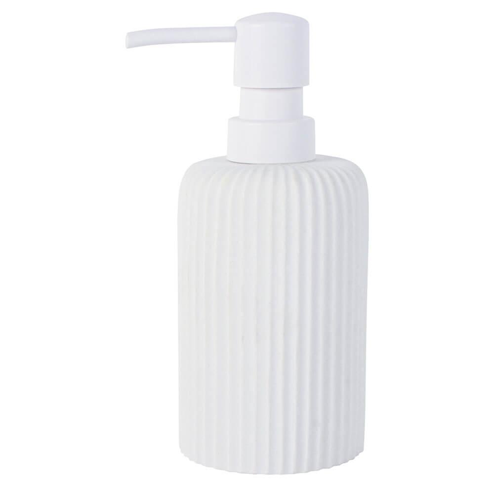 Ribbed Polyresin Soap Dispenser (17X7X7Cm)  |  Skincare Grooming Skincare