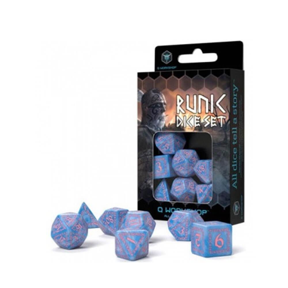 Runic Glacier & Pink Dice Set  |  Gaming & Gambling Gaming & Gambling Gaming & Gambling