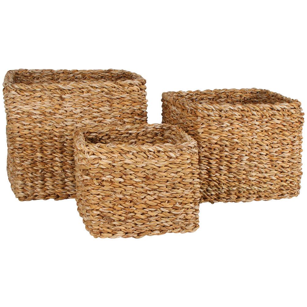 Scarborough Seagrass Mini Cylinder Set Of 3 (26X26X20Cm)  |  Gardening Gardening Gardening