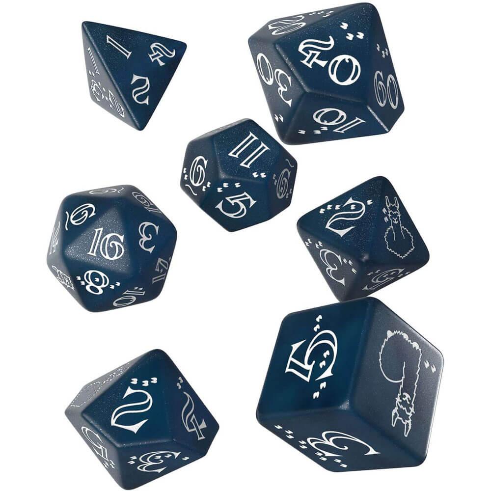 Shimmering Llama Dice Set (Blue & White)  |  Gaming & Gambling Gaming & Gambling Gaming & Gambling