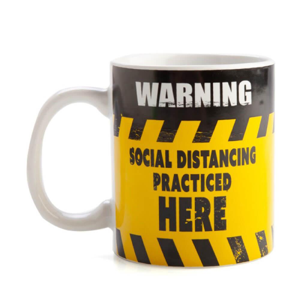 Social Distancing Warning Sign Coffee Mug  |  Drinking & Bar Drinking & Bar Drinking & Bar