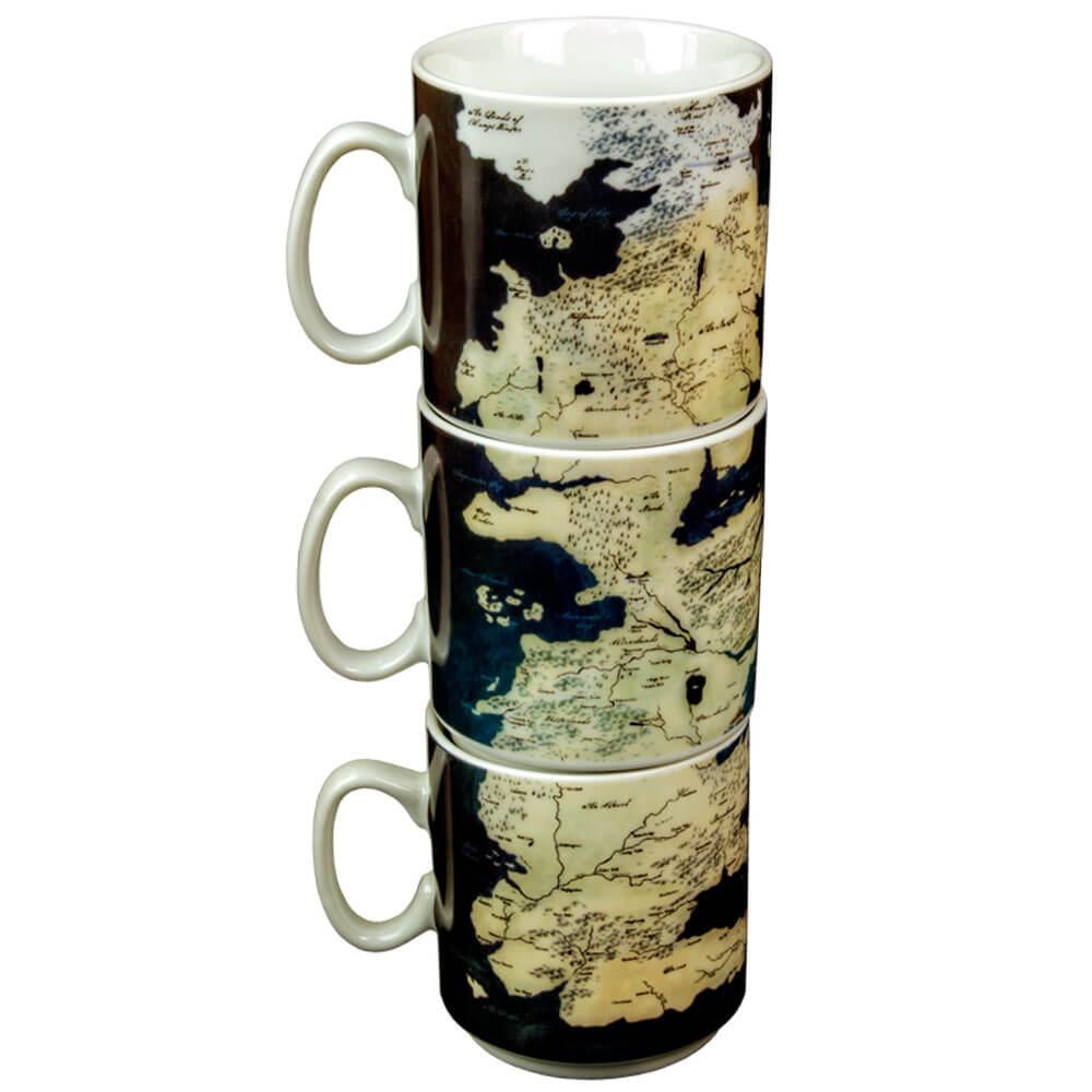 Stacked Westeros Map Mug Set  |  Drinking & Bar Drinking & Bar Drinking & Bar