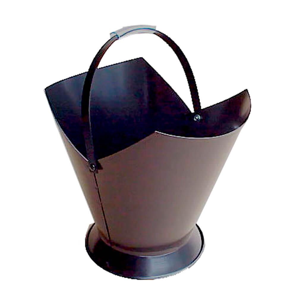 Tapered Round Steel Black Wood Bucket (38Cm H)  |  Barbeques Barbeques Barbeques