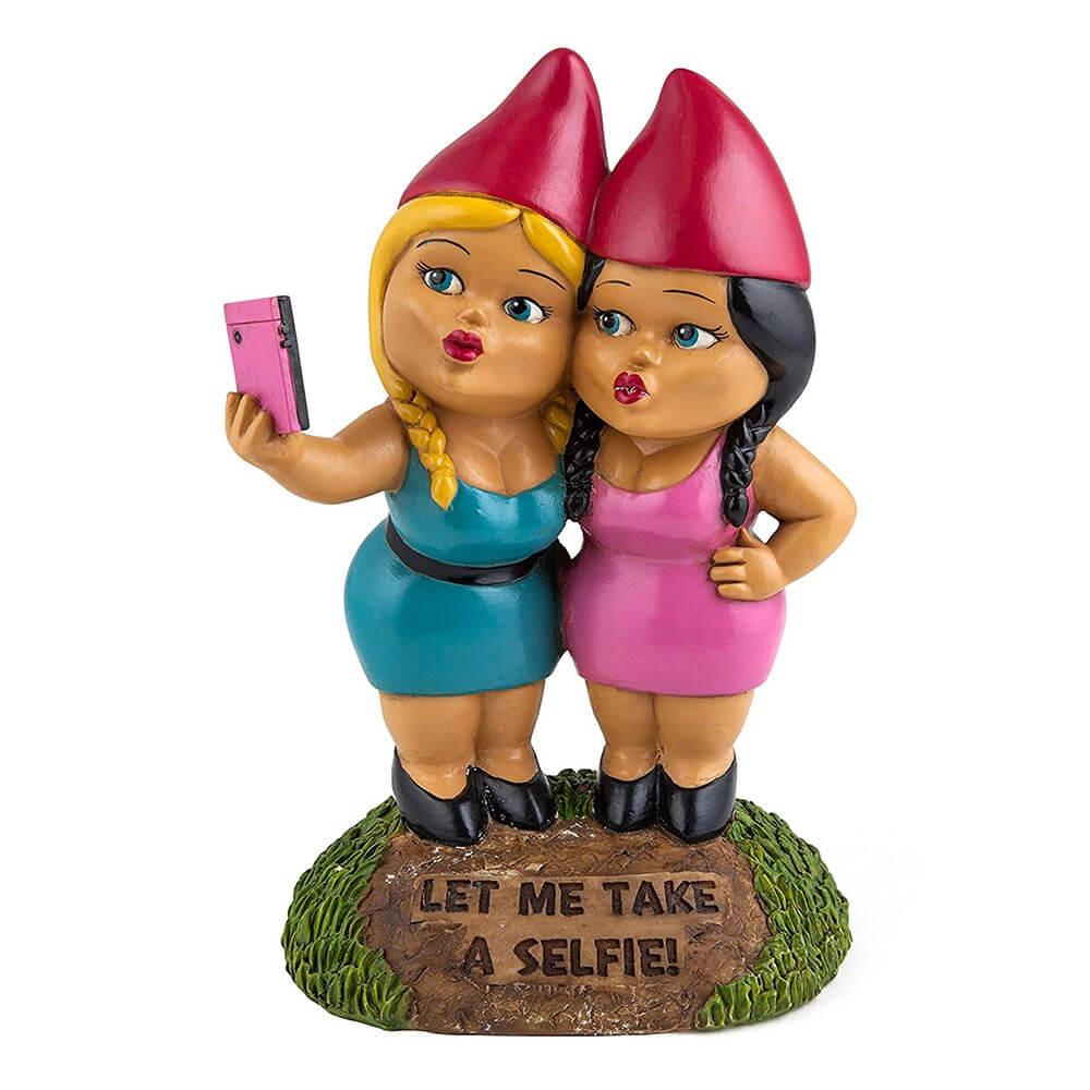 The Selfie Sisters Gnome  |  Gardening Gardening Gardening