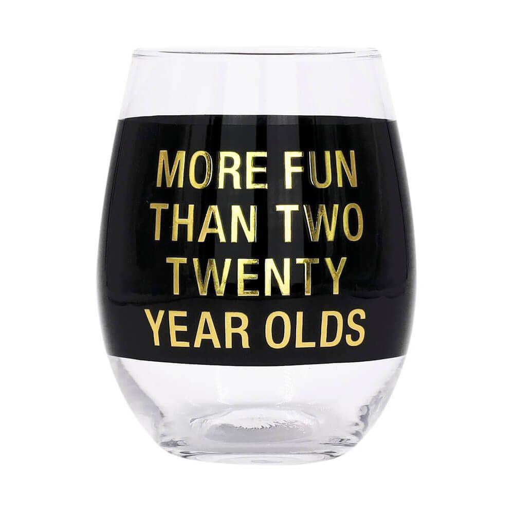 Two Twenty Year Olds Wine Glass (Black)  |  Drinking & Bar Drinking & Bar Drinking & Bar