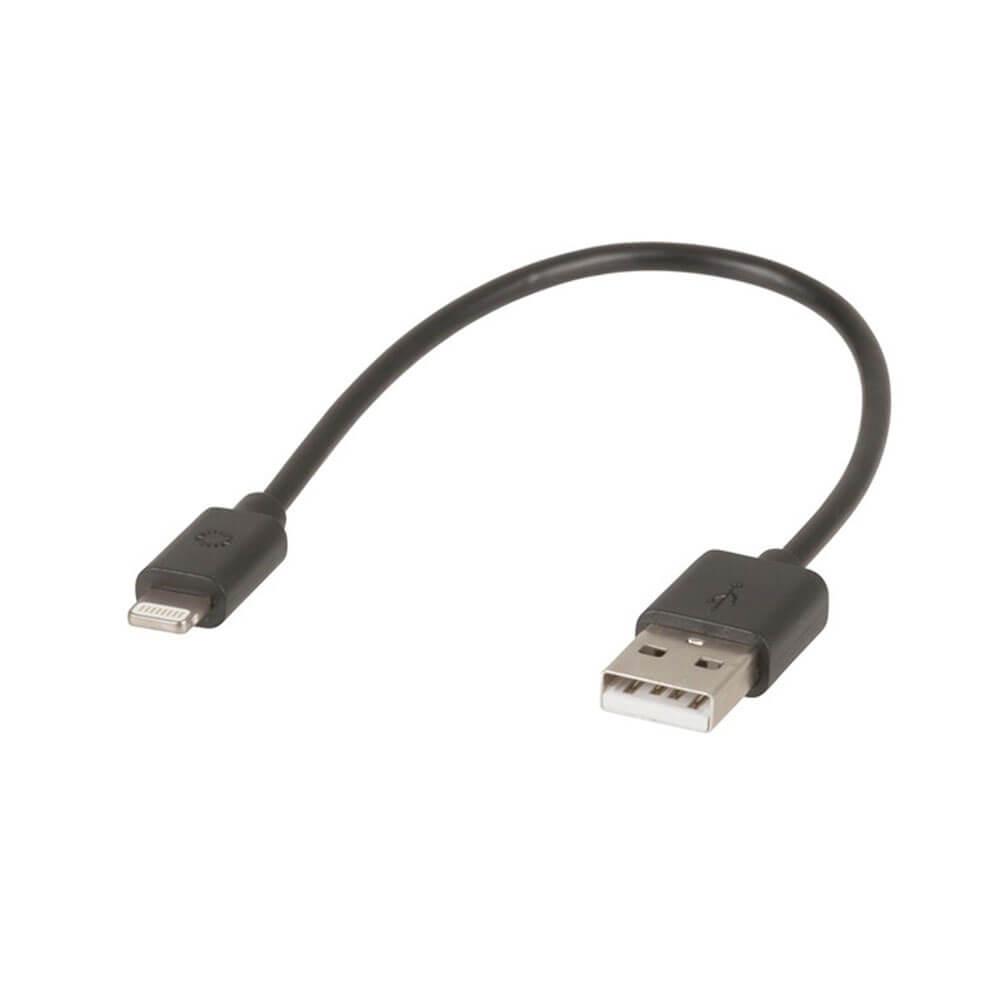 Usb Type-A Plug To Lightning Mfi Short Cable Black 150Mm  |  Chargers & Adapters Chargers & Adapters Chargers & Adapters